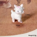 Cute pink floral white flocked sheep pendant with dimensions 4.3cm by 3.2cm and 8.8g weight - Leg-Raised Deer Style