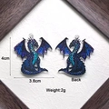 Doppelseitiger Acryl-Drachenanhänger für DIY-Schmuck mit blauen Fantasy-Flügeln - Blauer Drache
