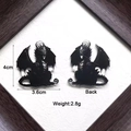 Detaillierte Vorder- und Rückseite des 4cm Acryl-Drachenanhängers mit Größen- und Gewichtsangaben - Schwarzer Drache