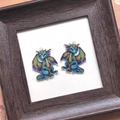 DIY colorful acrylic dinosaur pendant charms with vibrant UV printing and scale texture - Colorful Dragon Style