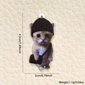 Detail view of cartoon cat acrylic pendant showing 4.3cm height and 2cm width dimensions - School Cat