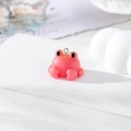 Pink resin frog charm with matte finish and silver ring for DIY jewelry making - Pink Frog (B Crab)
