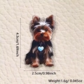 Acrylic Yorkshire Terrier pendant charm with blue heart detail for DIY jewelry making - Yorkie
