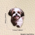 Detailed view of acrylic Shih Tzu charm with precise dimensions of 4.5cm by 3.5cm - Shih Tzu