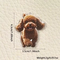 Acryl-Anhänger brauner Pudel mit Maßen von 4,3 cm Höhe und 3,5 cm Breite - Teddyhund