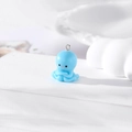 Cute blue resin octopus pendant with silver ring for DIY jewelry and keychains - Blue Octopus (G Octopus)