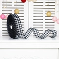 Rollo de cinta de cuadros vichy blanco y negro para manualidades y regalos navideños - Blanco & Negro a Cuadros