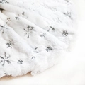 White faux fur Christmas tree skirt featuring silver sequin snowflake embroidery decorations - 78CM / White Silver Sequin