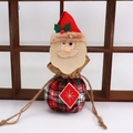 Weihnachts-Geschenkbeutel aus Jute mit rotem Karo und festlichem Weihnachtsmann-Motiv - Weihnachtsmann