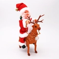 Babbo Natale elettrico musicale su renna con luci per regali di Natale e decorazioni - Stile Cavalcata sul Cervo