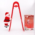 Elektrische klimmende Kerstman met rode ladder en geschenkdoos voor kerstdecoratie - Klimmende Dubbele Ladder Stijl