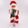 Babbo Natale elettrico musicale con abito in velluto rosso e una piccola fisarmonica - Stile Fisarmonica