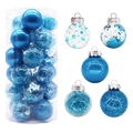 30-teiliges blaues Weihnachtskugel-Set mit Glitzer und Pailletten in PET-Verpackung - Blau
