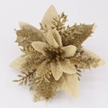 Glitzernder goldener künstlicher Weihnachtsstern für Weihnachtsbaum und Dekoration - 13cm Gold