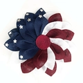 Patriotischer 48cm Unabhängigkeitstag Kranz mit rot weiß blauen Sternen für die Haustür - Patriot Stern Flagge Sonnenblumen Stil (Unabhängigkeitstag Kranz)