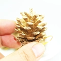 Pigna dorata con finitura metallica lucida e cordino per decorazioni natalizie - 4-5cm Oro