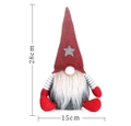 Kerstkabouter pluche pop met rode hoed en grijze ster, afmeting 28cm bij 15cm - Rood