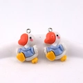 Cute resin yellow duck DIY charms with blue jacket for earrings and necklaces - Duck