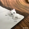 Pendentif chat 3D floqué blanc de 3cm pour bijoux DIY et accessoires de porte-clés - Blanc