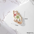 Katzenförmiger Harzanhänger mit Trockenblumen und Seestern für DIY-Schmuckherstellung - Sitzende Rot Grüne Katze