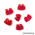 Red translucent glass crab charm for DIY jewelry making 2.3x1.6cm 3.1g - Transparent Red Crab