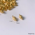 Macro view of matte gold lotus seed pendant with size dimensions for DIY jewelry making - Lotus Bud