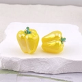 Pearlescent yellow bell pepper pendant with silver loop for DIY jewelry making - Colorful Yellow Bell Pepper