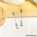 Detail of vintage silver crown fork pendant charms for DIY jewelry making accessories - Fork