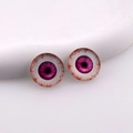 Paar runde lila Evil-Eye-Resin-Patches für DIY-Schmuckherstellung und Bastelzubehör - Rosarotes Rundes Auge