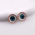 Cabochon occhio del diavolo in resina blu con venature rosse per gioielli fai-da-te e bambole - Occhio Tondo Grigio