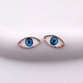 Coppia di cabochon in resina occhio blu con venature rosse realistiche per gioielli fai-da-te - Occhio Blu Appuntito