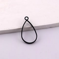 DIY black teardrop alloy open bezel frame for resin jewelry and craft projects - Black Teardrop Style