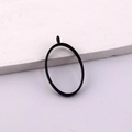 Black oval alloy pendant frame with hanging loop for DIY resin jewelry making - Black Oval Style