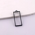 Black rectangular geometric hollow alloy frame pendant for DIY resin jewelry making - Black Slender Rectangle Style