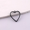 Matte black heart-shaped alloy pendant frame for DIY jewelry making and resin crafts - Black Heart Style