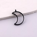 DIY black alloy crescent moon open bezel frame for resin jewelry and craft projects - Black Moon Style