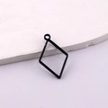Matte black rhombus alloy hollow frame for DIY resin jewelry making and pendants - Black Rhombus Style