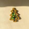 Detail of wooden Christmas tree pendant with colorful sequins and hanging hole design - Multicolor Star Christmas Tree