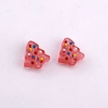 Ciondolo albero di Natale rosa traslucido con pois colorati per creazione di gioielli - Rosso Anguria Chiaro