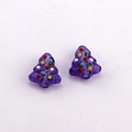 Ciondolo ad albero di Natale in vetro viola traslucido con pois colorati per gioielli fai da te - Viola scuro