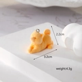 Orange flocked Shiba Inu animal pendant, 2.2x3.2cm size with metal loop for DIY crafts - Orange Akita Dog