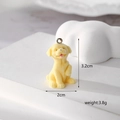 Yellow flocked dog pendant DIY accessory, 3.2cm height with cute sitting pose - Little Yellow Dog Lifting One Leg