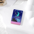 Macro detail of acrylic tarot card pendant featuring The Moon design for DIY jewelry - The Moon
