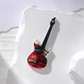 Rock Punk acrylic guitar charm with skull pattern for DIY necklace and keychain - Rock Guitar (2)