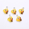Cute yellow resin giraffe charms for DIY jewelry making with metal hanging loops - Giraffe