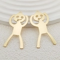 Pair of gold metal cartoon human pendants for DIY jewelry making and crafts - Dynamic Cartoon Figure (Gold 4)