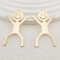 Golden alloy smiling stickman charms with hanging loops for DIY jewelry making - Smiling Open Arms Figure (Gold 5)