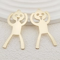 Creative gold alloy stick figure pendants for DIY jewelry making and funny earrings - Humorous Anthropomorphic Pendant (Gold 6)