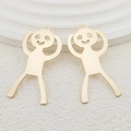 Creative gold alloy cartoon figure charms for DIY earrings and necklace jewelry - Dancing Cartoon Figure (Gold 9)