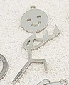Funny silver matchman charm pendant with middle finger pose for DIY jewelry making - Funny Silver Middle Finger Figure (Silver 2)